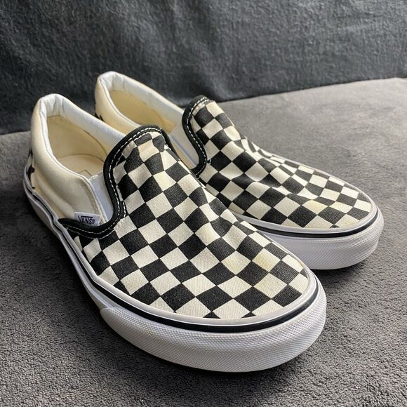 Vans Classic Checker Checkerboard Slip On Sneaker Black White Women’s 7.5 M6 US - Picture 1 of 12